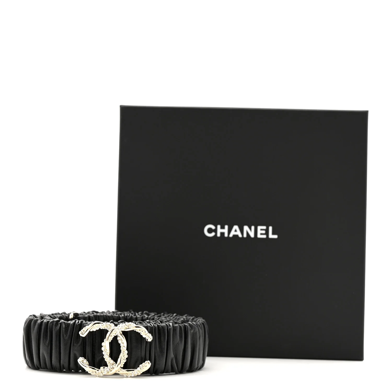 Lambskin Crystal CC Belt 85 34 Black