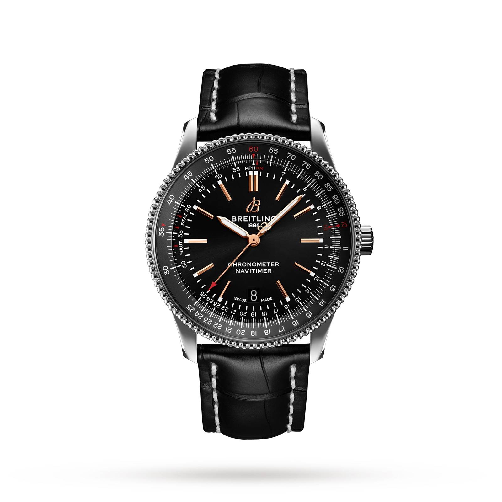 Breitling Navitimer Automatic 41 Stainless Steel Black Leather Strap-P17531916