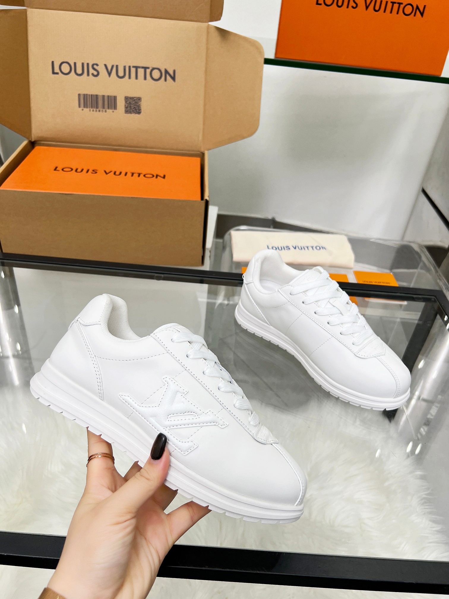 Louis Vuitton LV Trainer Triple White Sneakers – Clean All White Leather – Women’s Shoes