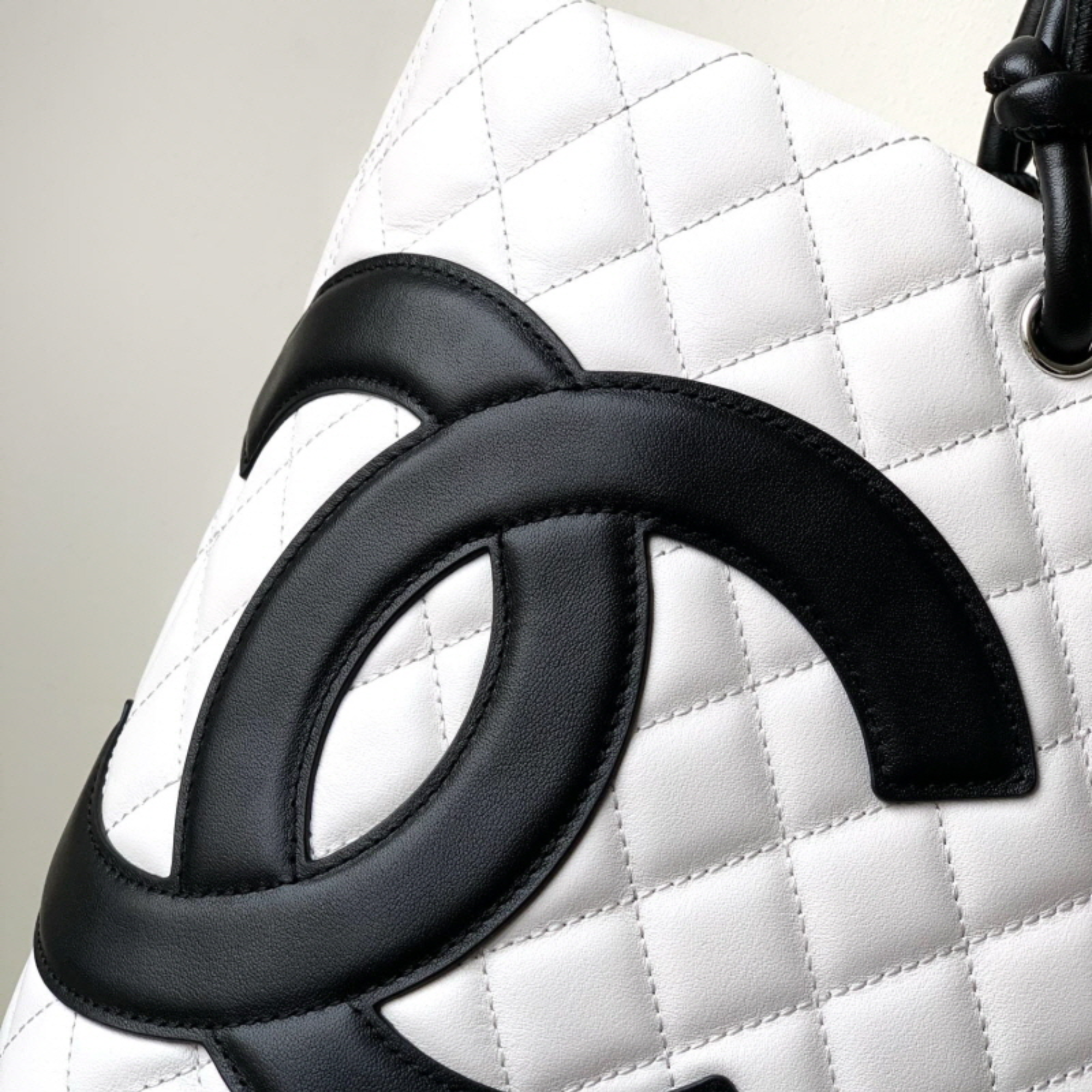 Chanel Calfskin Quilted Large Cambon Tote Black White 41Cm/16in
