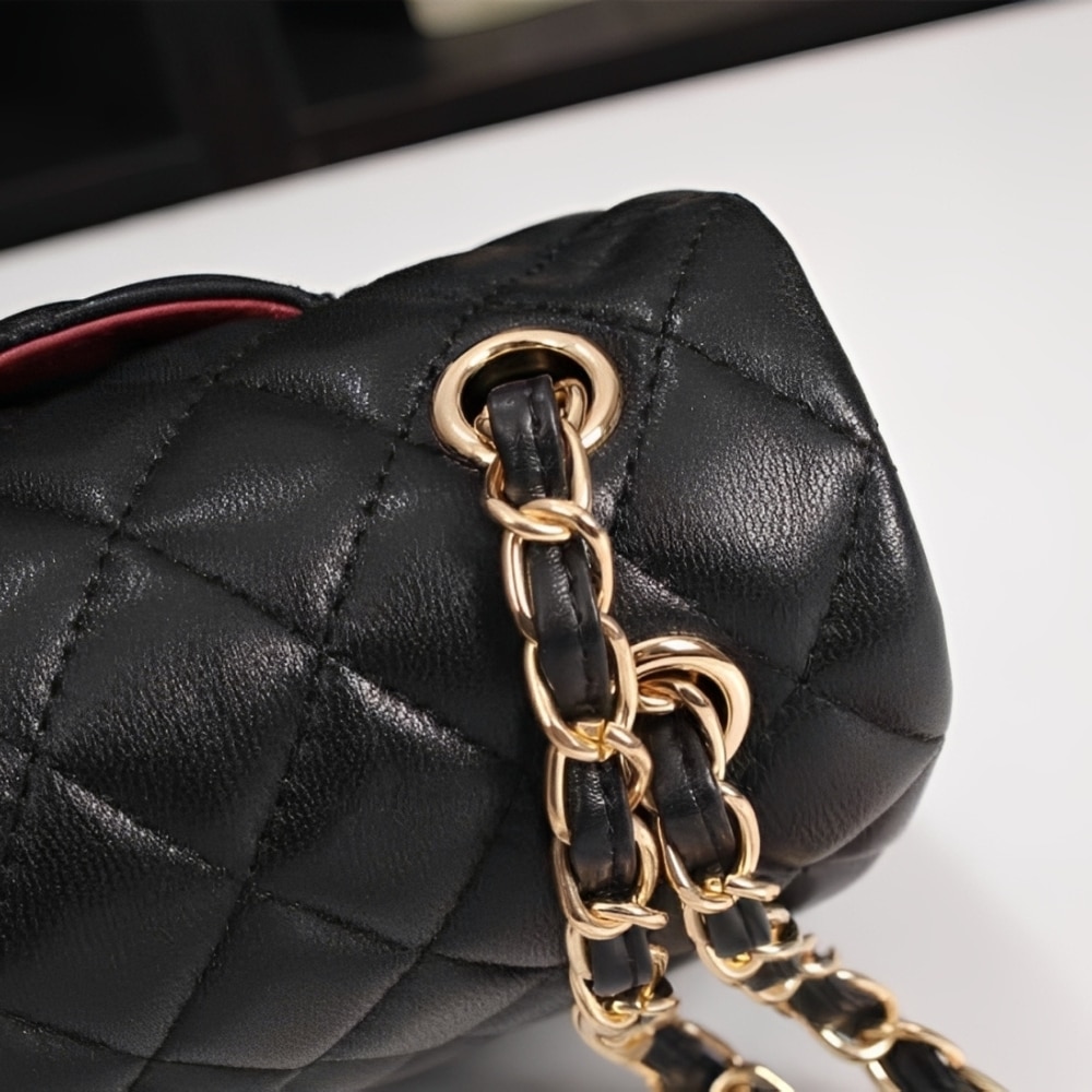 Chanel Classic Flap Black Gold Hardware 25Cm