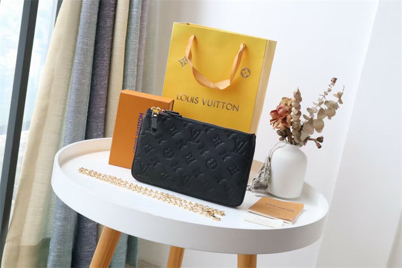 Louis Vuitton Double Zip Pochette 20Cm Black