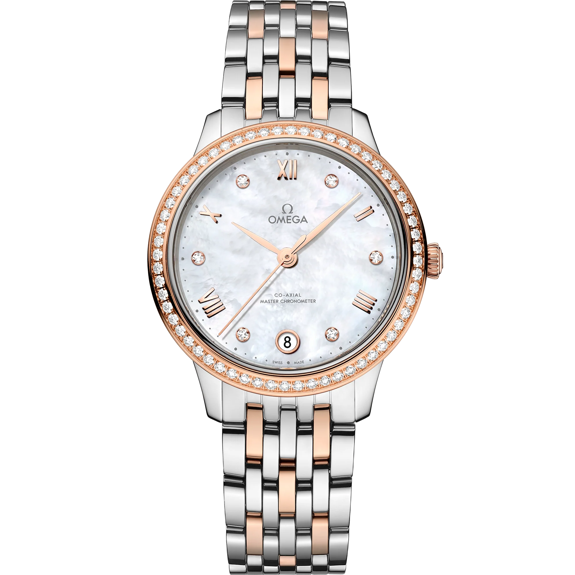 Omega De Ville Prestige, Stainless Steel and 18k Sedna™ Gold, 34mm 434.25.34.20.55.001