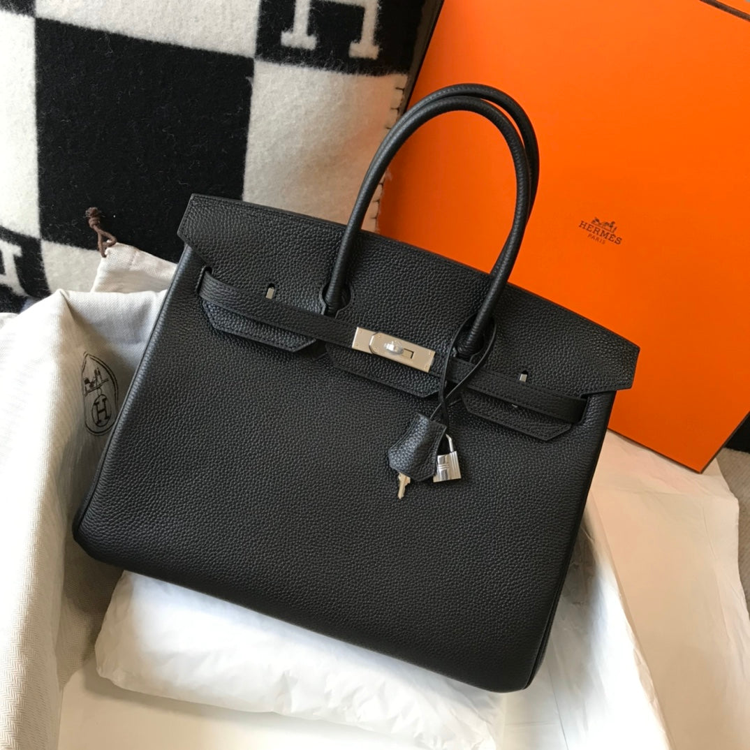 Hermes Birkin 35Cm Black Togo Leather Silver Hardware