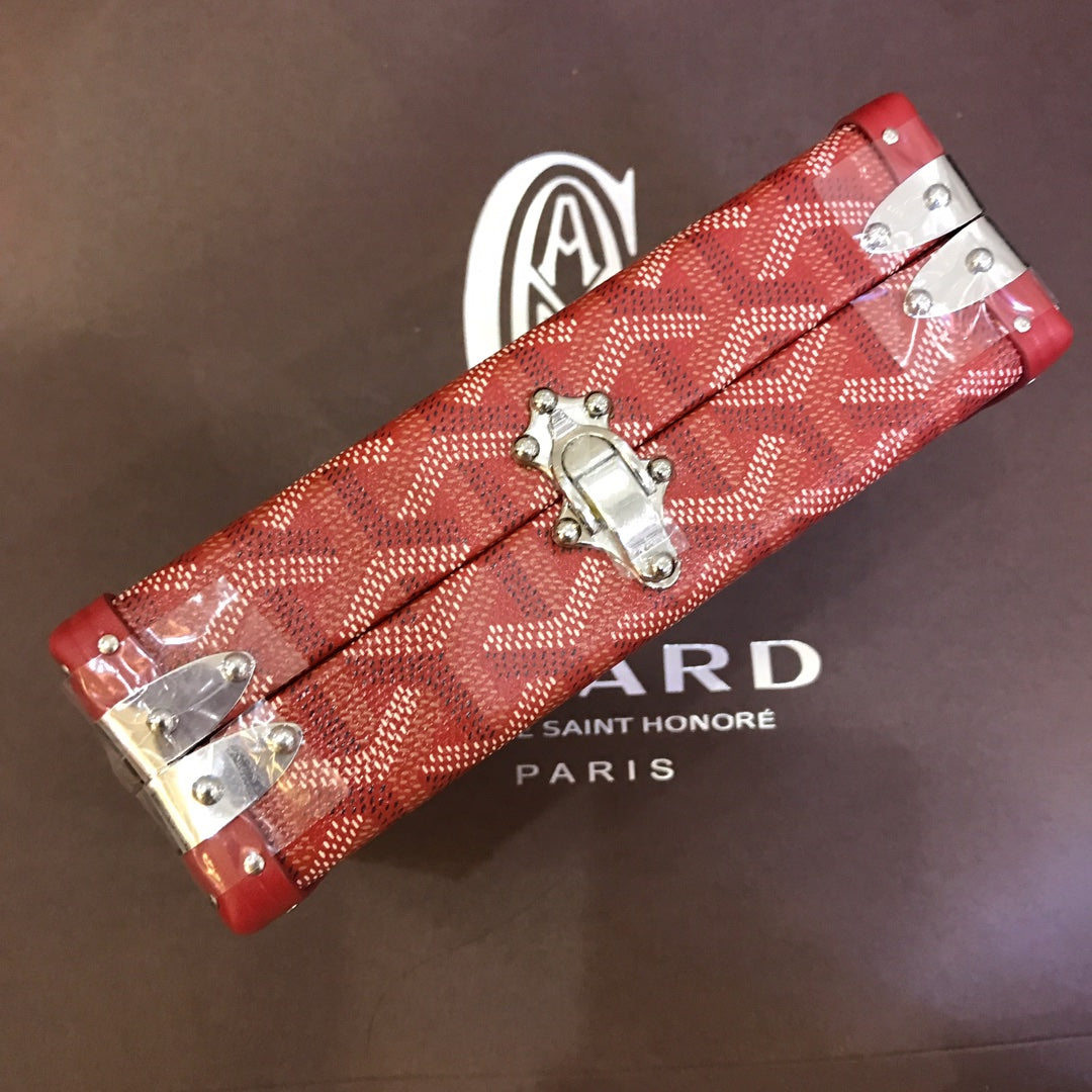 Goyard Minaudiere Trunk Bag 17Cm Red Canvas
