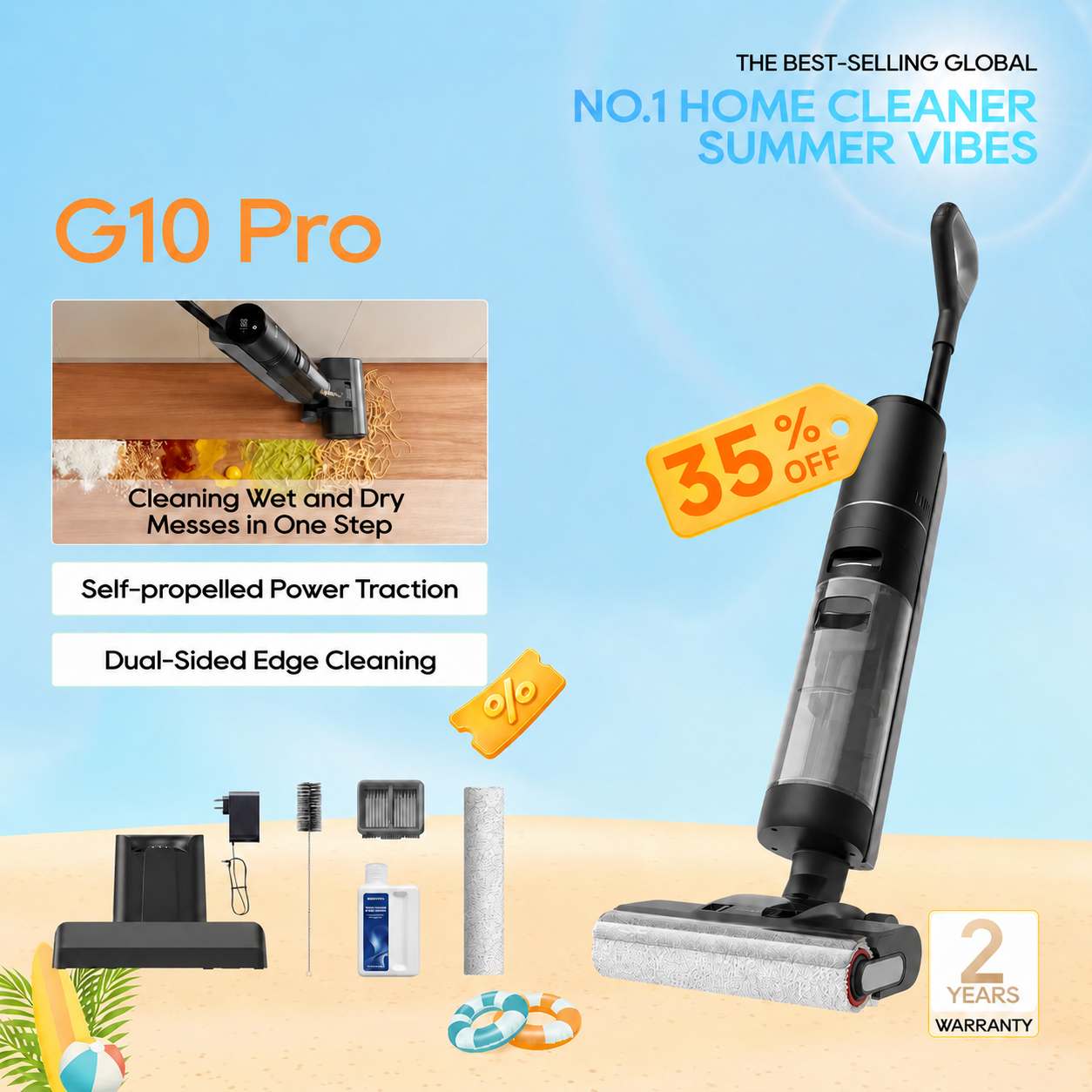🔥Clearance Sale🔥 G10 Pro Elite Wet & Dry Vacuum Mop – Cordless Floor Cleaner
