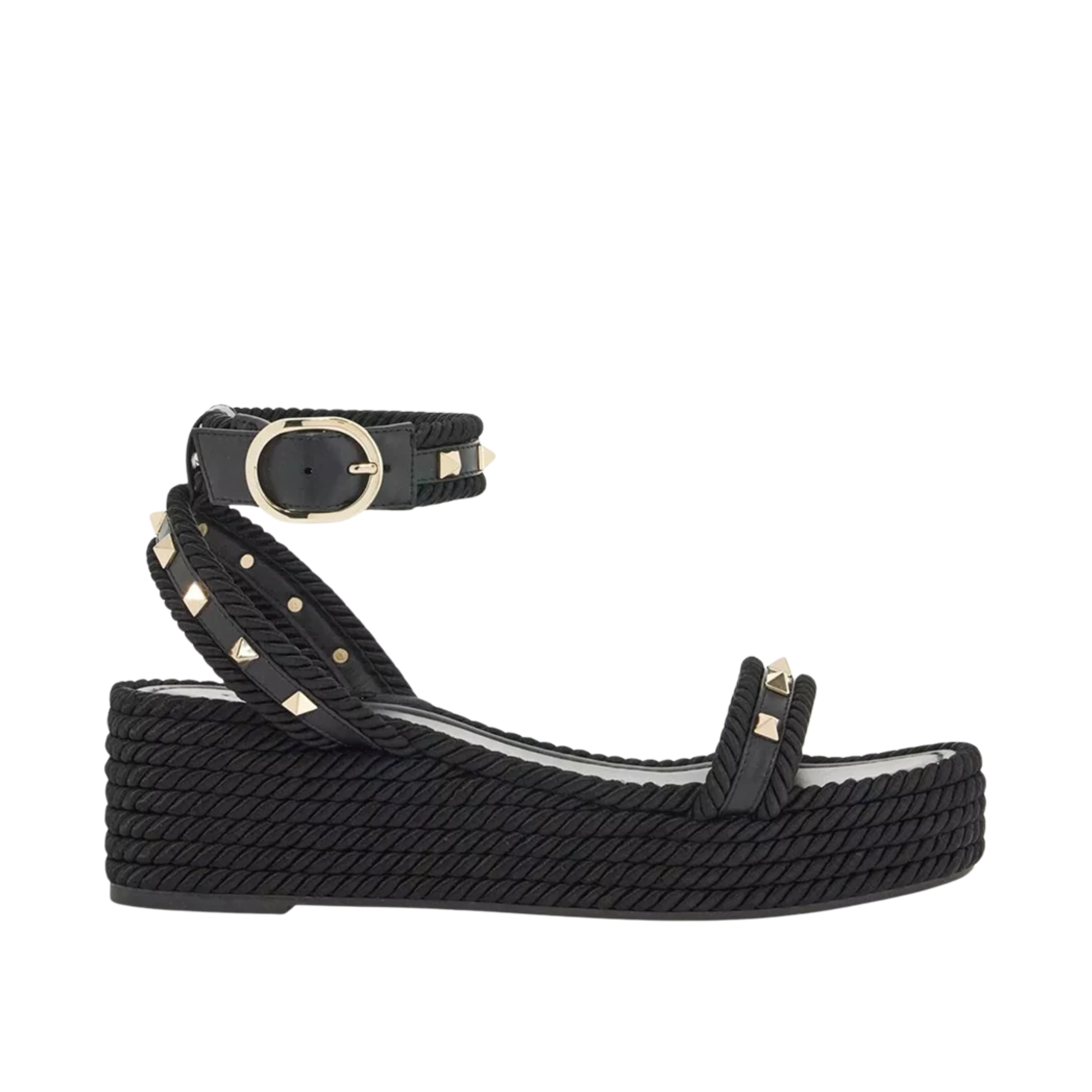 Valentino Rockstud Flatform Sandal In Calfskin 2W2S0Gi3Bae0No
