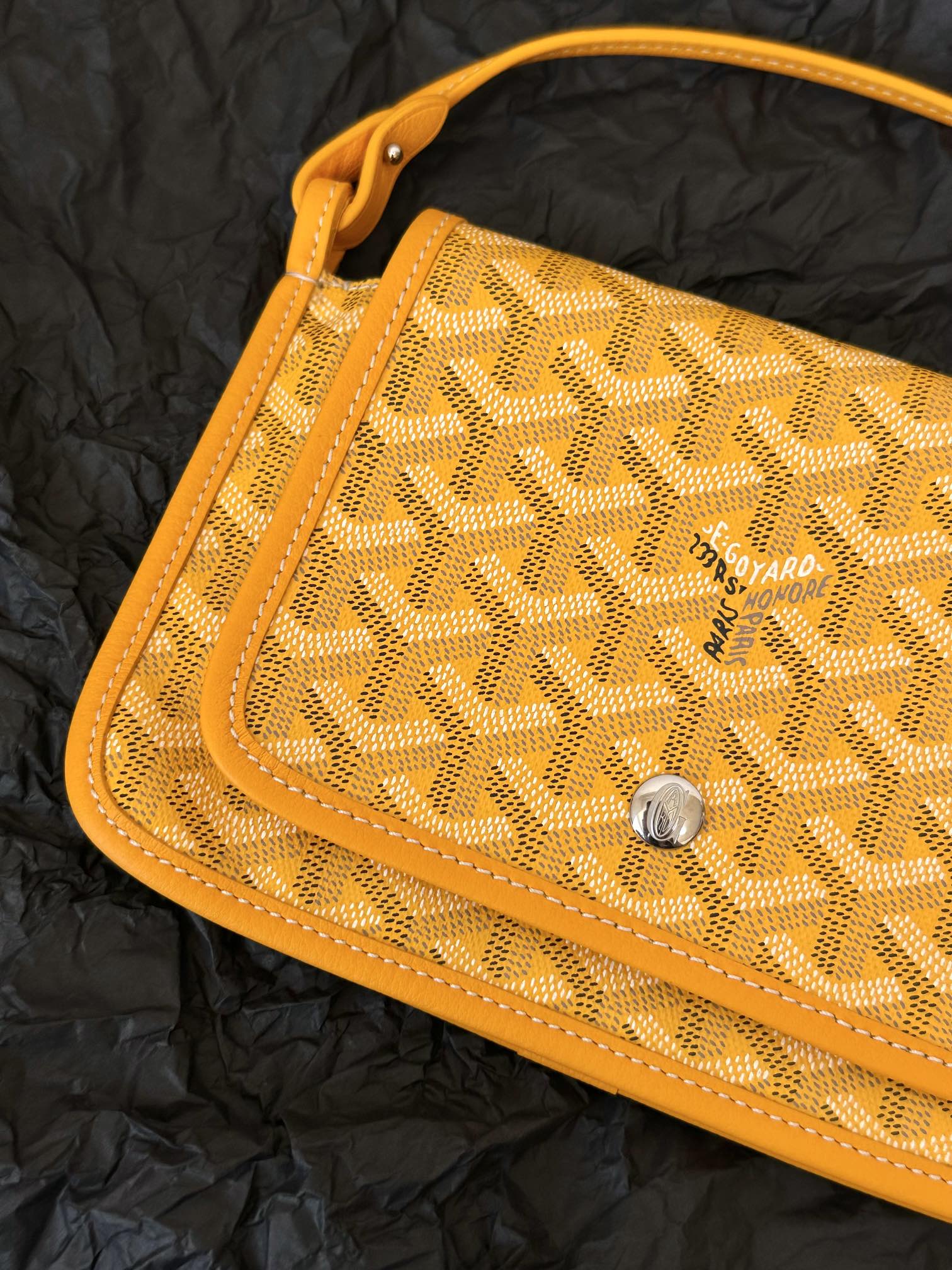 Goyard Plumet Pocket Wallet 20cm Yellow Goyardine Canvas And Lambskin Trim