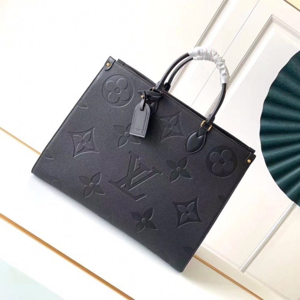 Louis Vuitton Onthego GM Bag Monogram Empreinte Leather Black 41Cm M44925