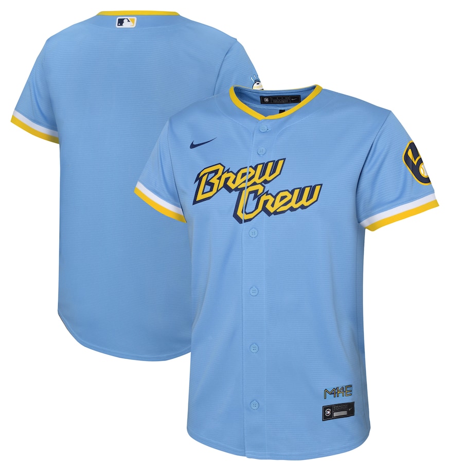 Milwaukee Brewers Youth City Connect Team Jersey Powder Blue