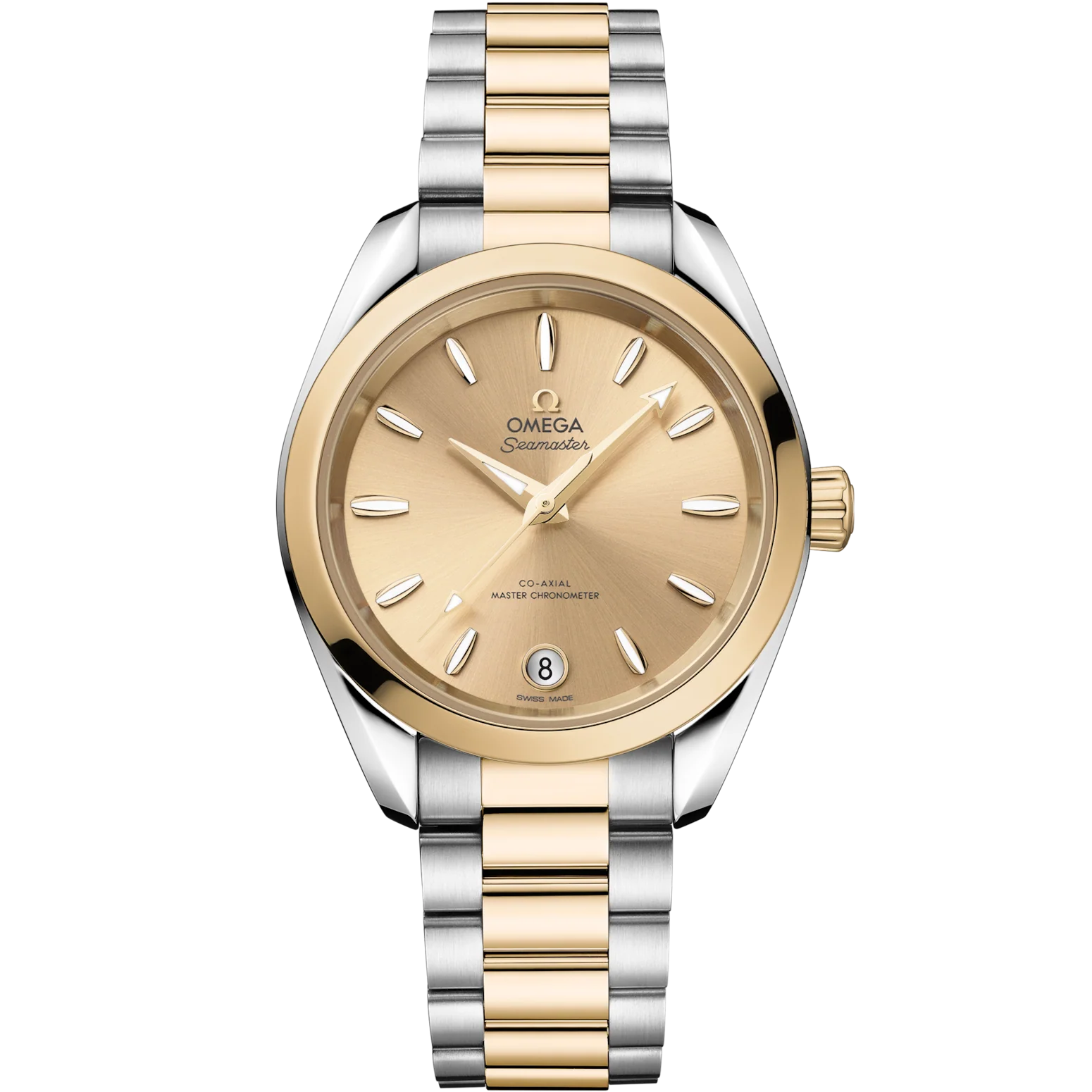 Omega Seamaster Aqua Terra Shades 34 mm Yellow Dial Stainless Steel and  Moonshine™ 18k Yellow Gold Bracelet 220.20.34.20.08.001
