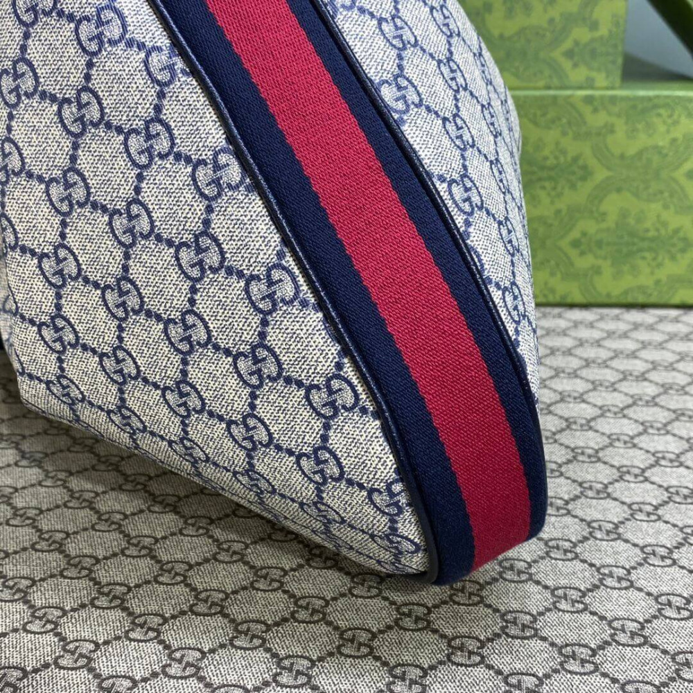 Gucci GG Supreme Attache Medium Shoulder Bag Blue