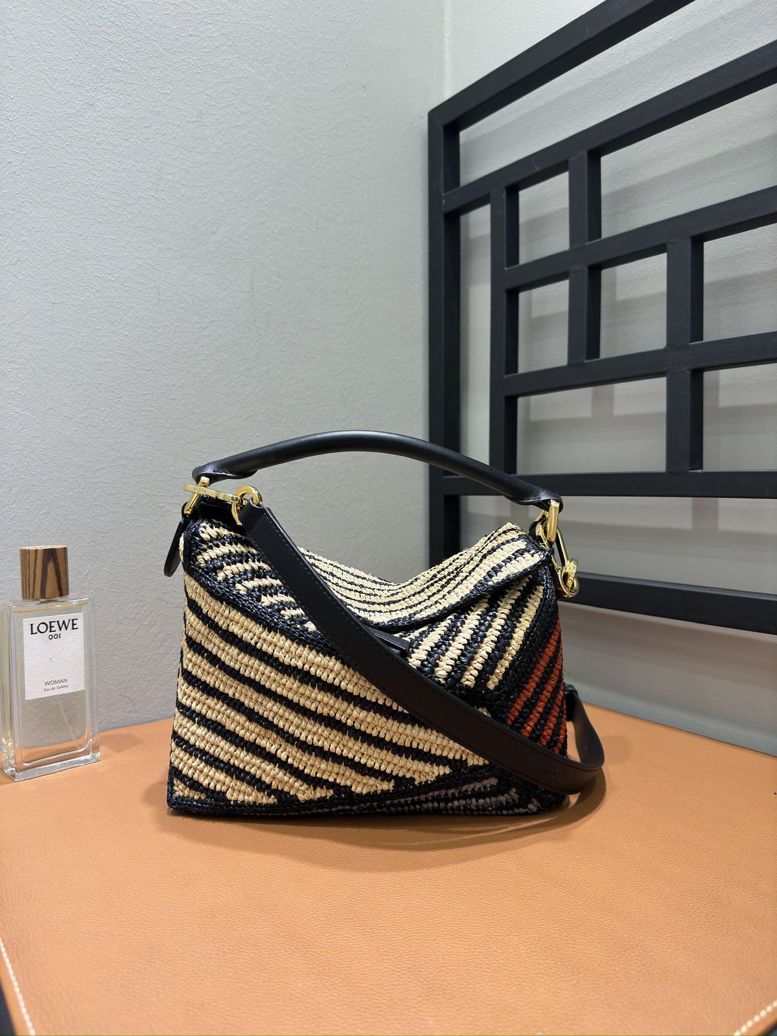 LOEWE Puzzle Raffia Bag – Honey Gold