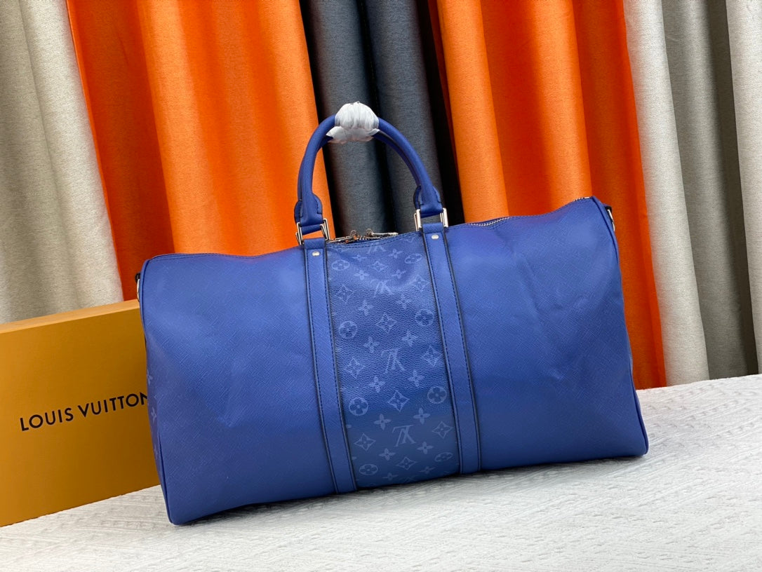 Louis Vuitton Keepall Bandouliere 50Cm Blue