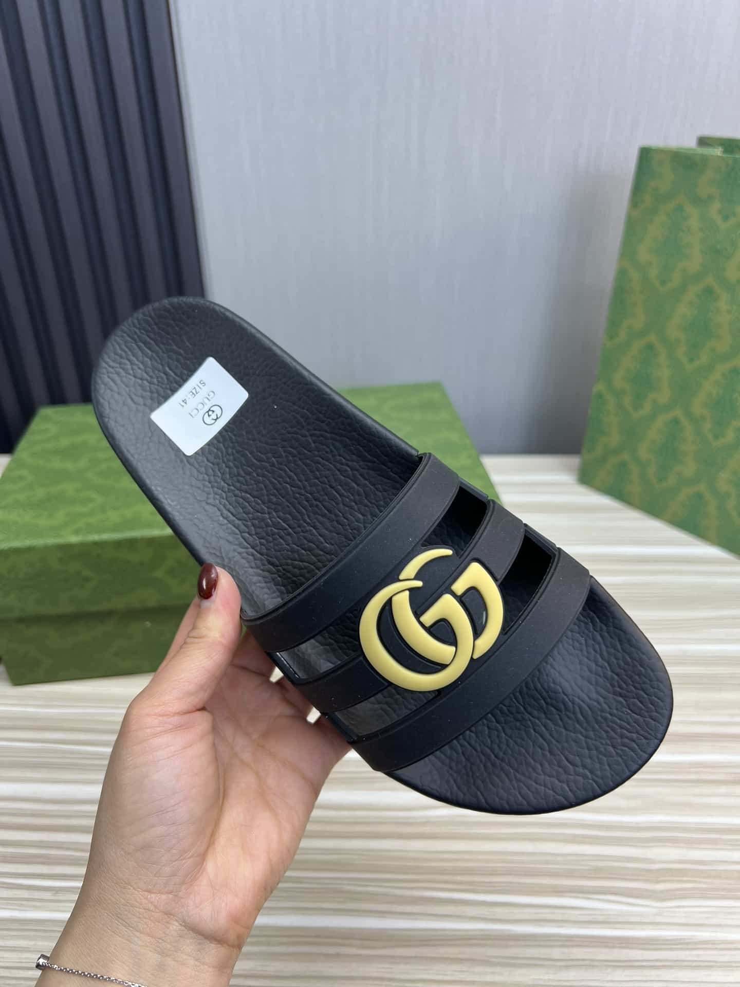 Gucci Slippers Sandals Mules Summer With Gg Logo Yellow