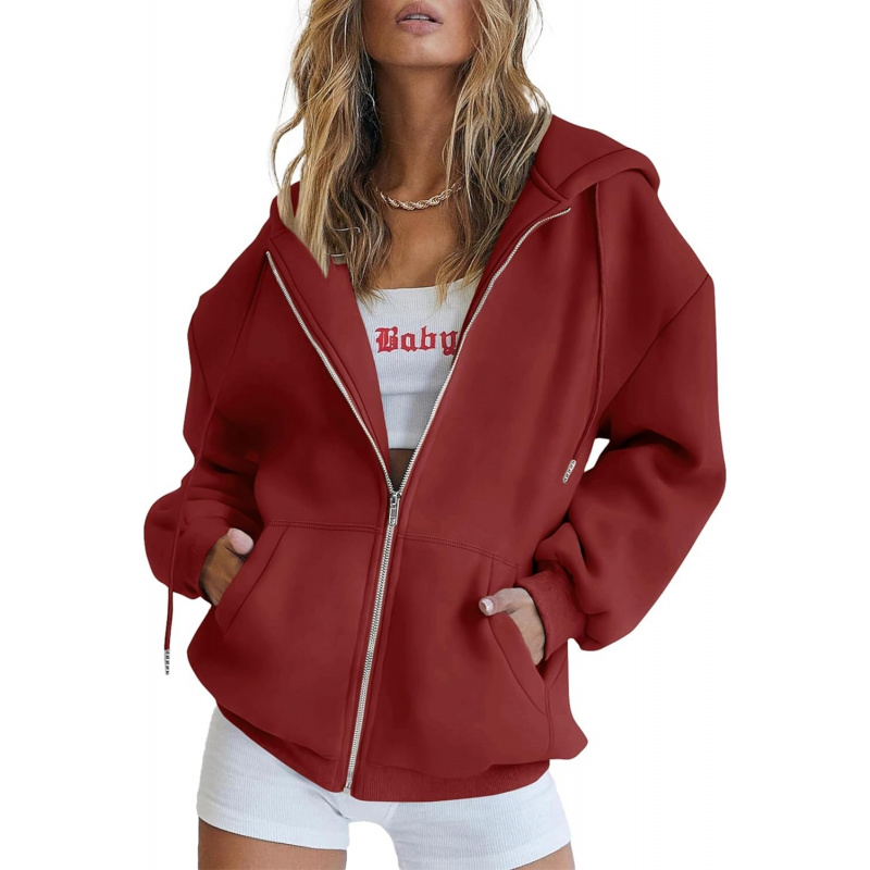 Women's 2026 Spring Zip Up Y2K Hoodies Casual Long