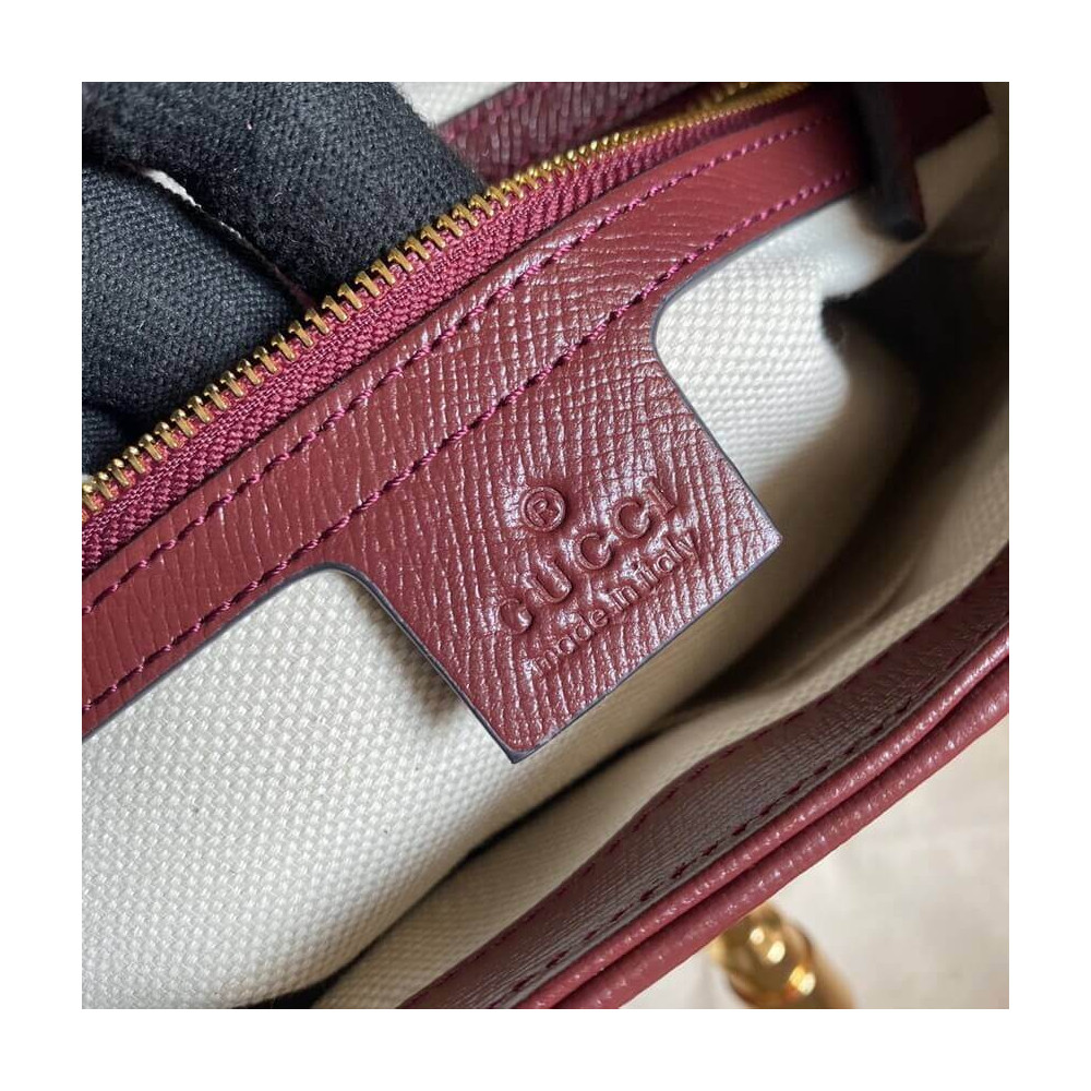 Gucci Jackie 1961 Small Shoulder Bag in Burgundy GG Canvas 28cm