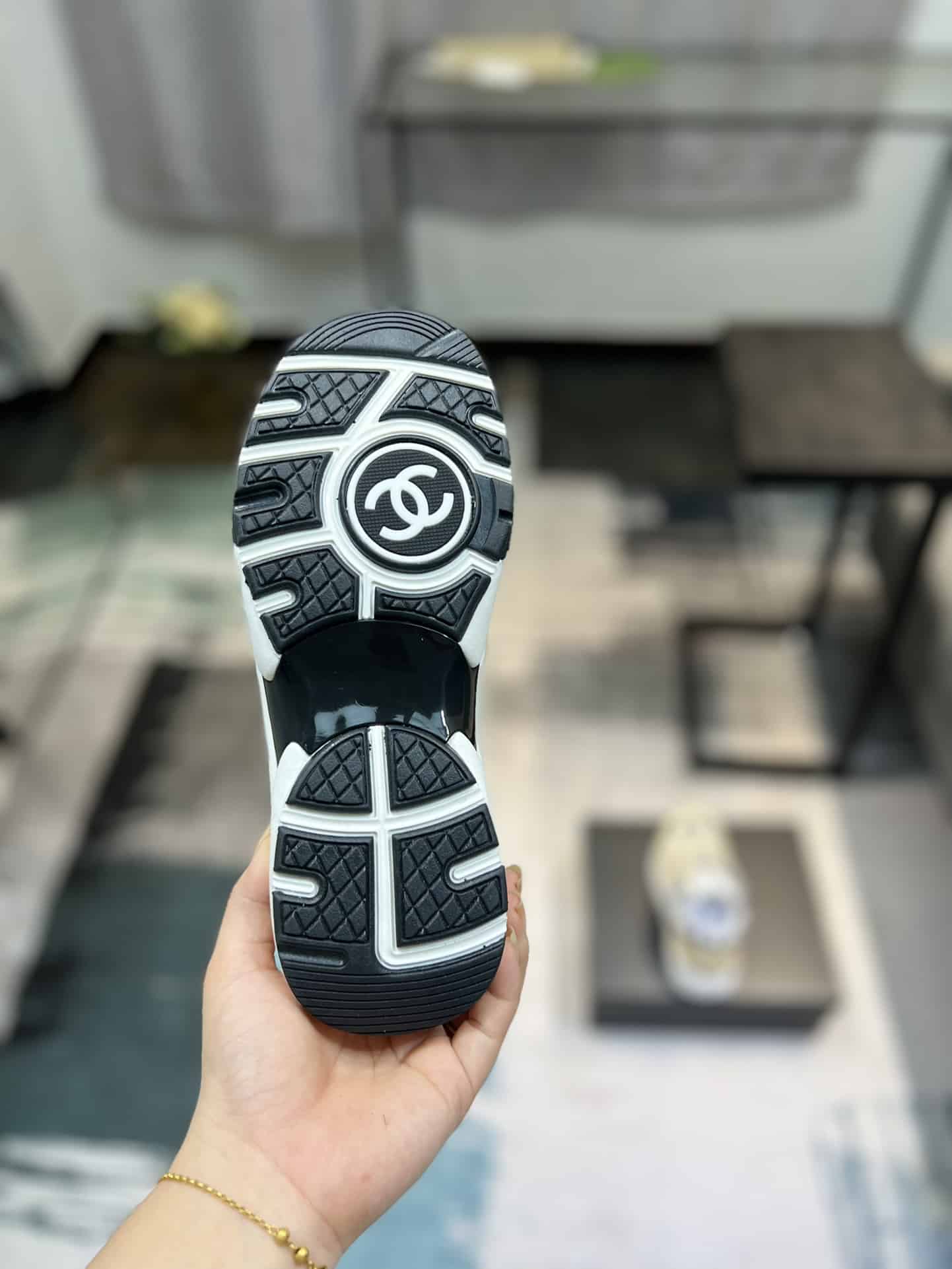 Chanel Coton Tweed Suede Calfskin Sneakers Black