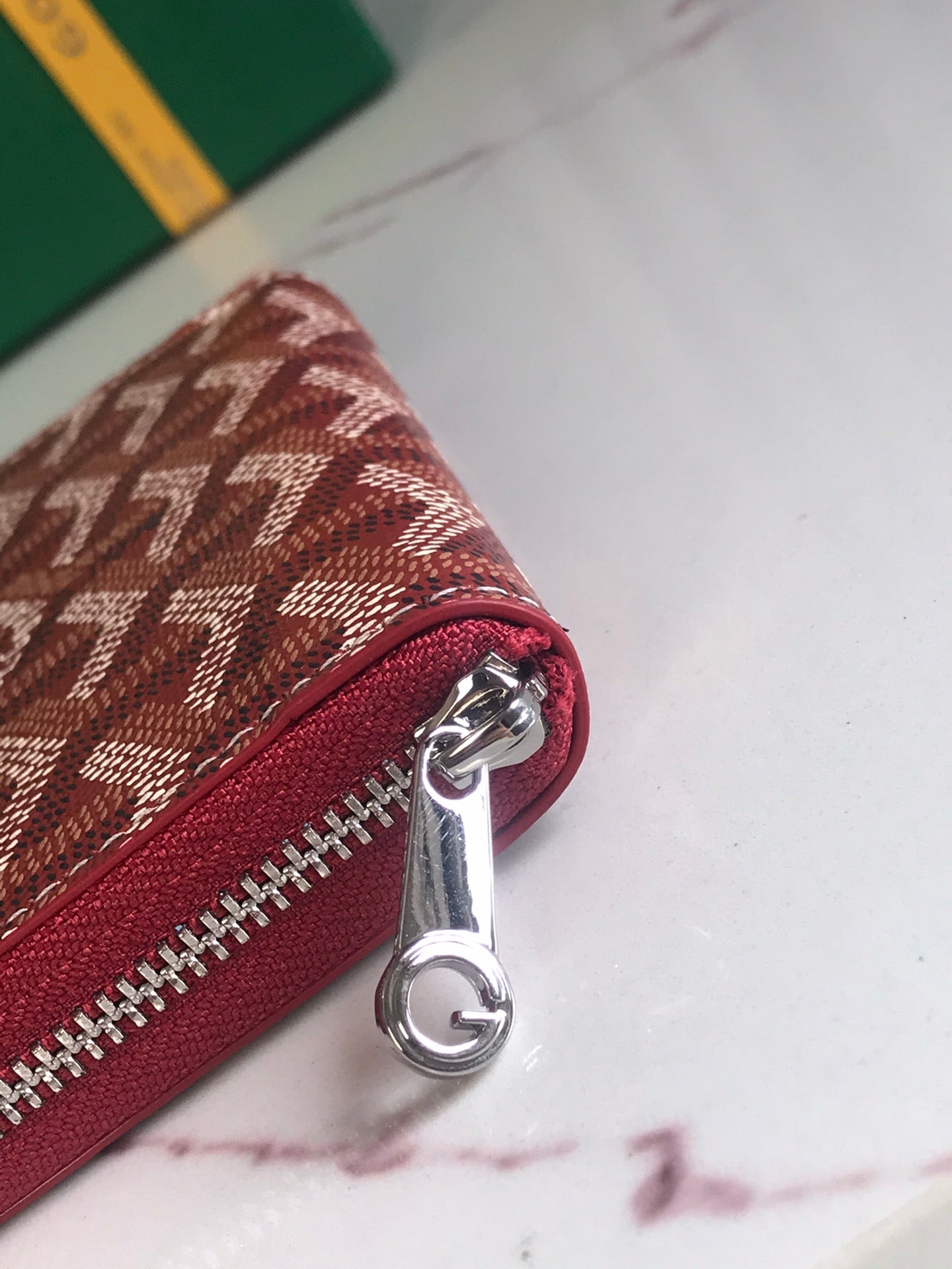 Goyard Matignon Mini Wallet 11cm Classic Red Goyardine Canvas And Calfskin