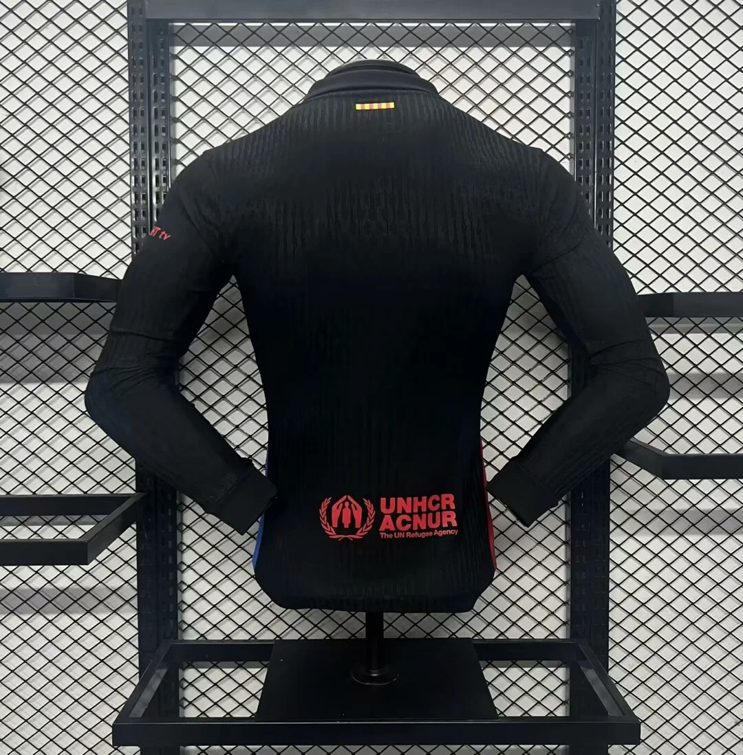 Player 2024-25 Barcelona long sleeve Stussy black Football jersey