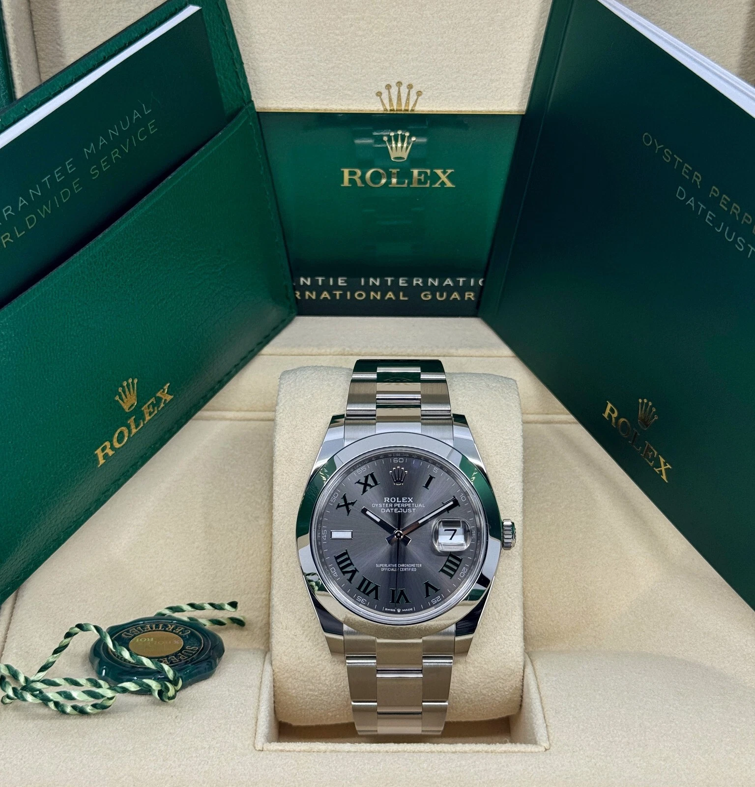【Super Clone】RLX Datejust 41mm 126300 Slate Roman Oyster Stainless Steel Watch