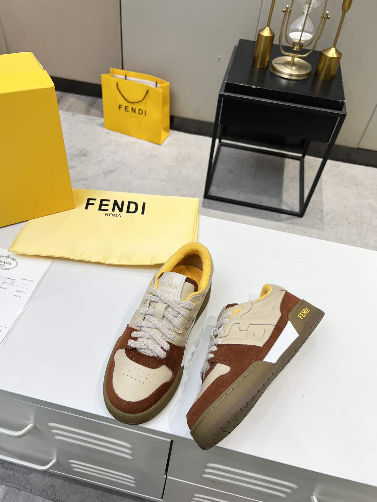 Fendi Match Suede Low-Tops Beige 8E8252Ahh2F1Fhu