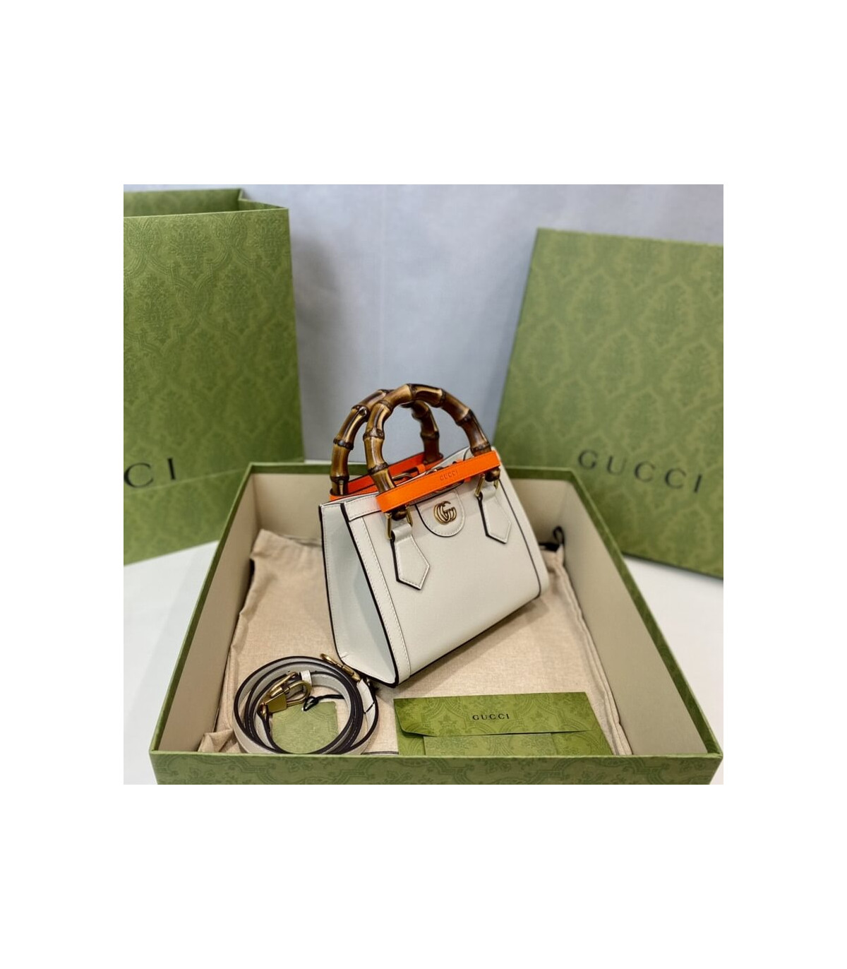 Gucci Diana Mini Tote Bag White
