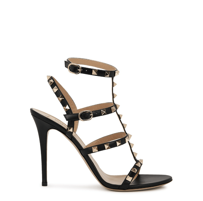 Valentino Garavani Rockstud Leather Sandals Black