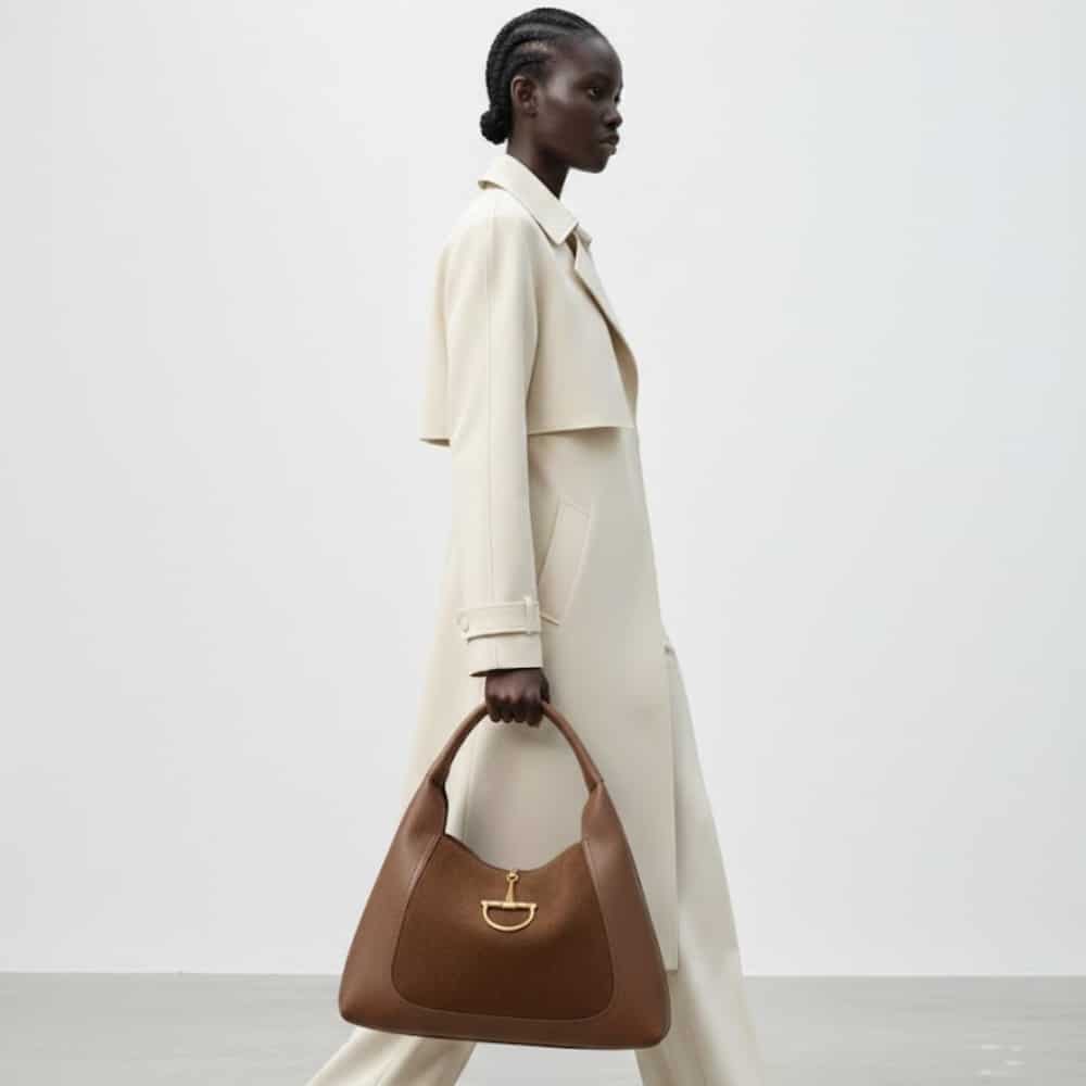 Gucci Softbit Maxi Suede Shoulder Bag Brown 42Cm