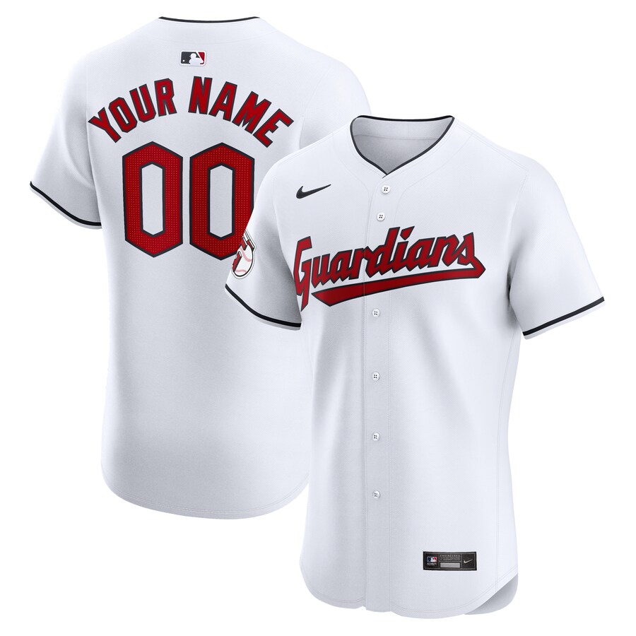 Cleveland Guardians Home Elite Custom Jersey White