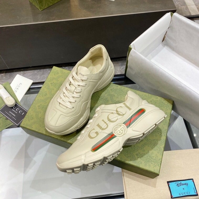 Gucci Women’S Rhyton Gucci Logo Leather Sneaker 528892 Drw00 9522