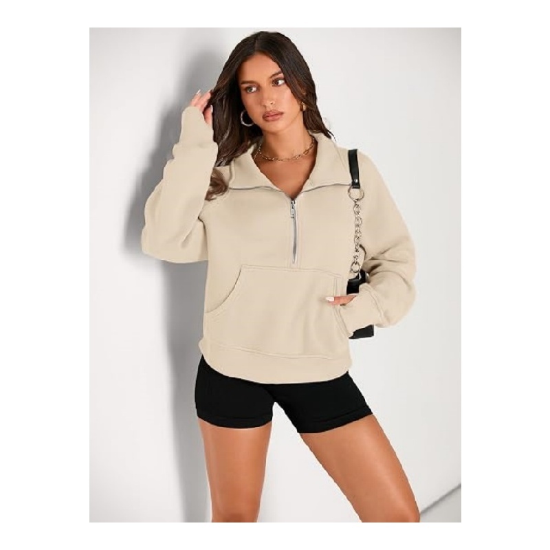 Womens Sweatshirts Half Zip Fleece Pullover Fall Outfits