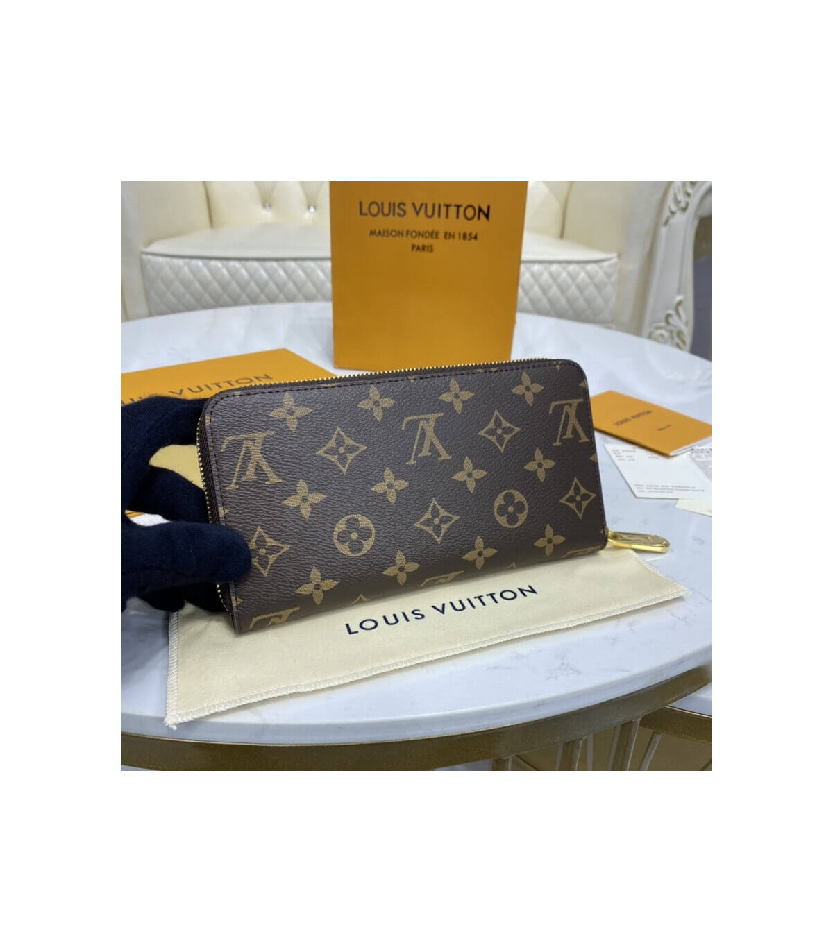 Louis Vuitton Monogram Zippy Wallet Red