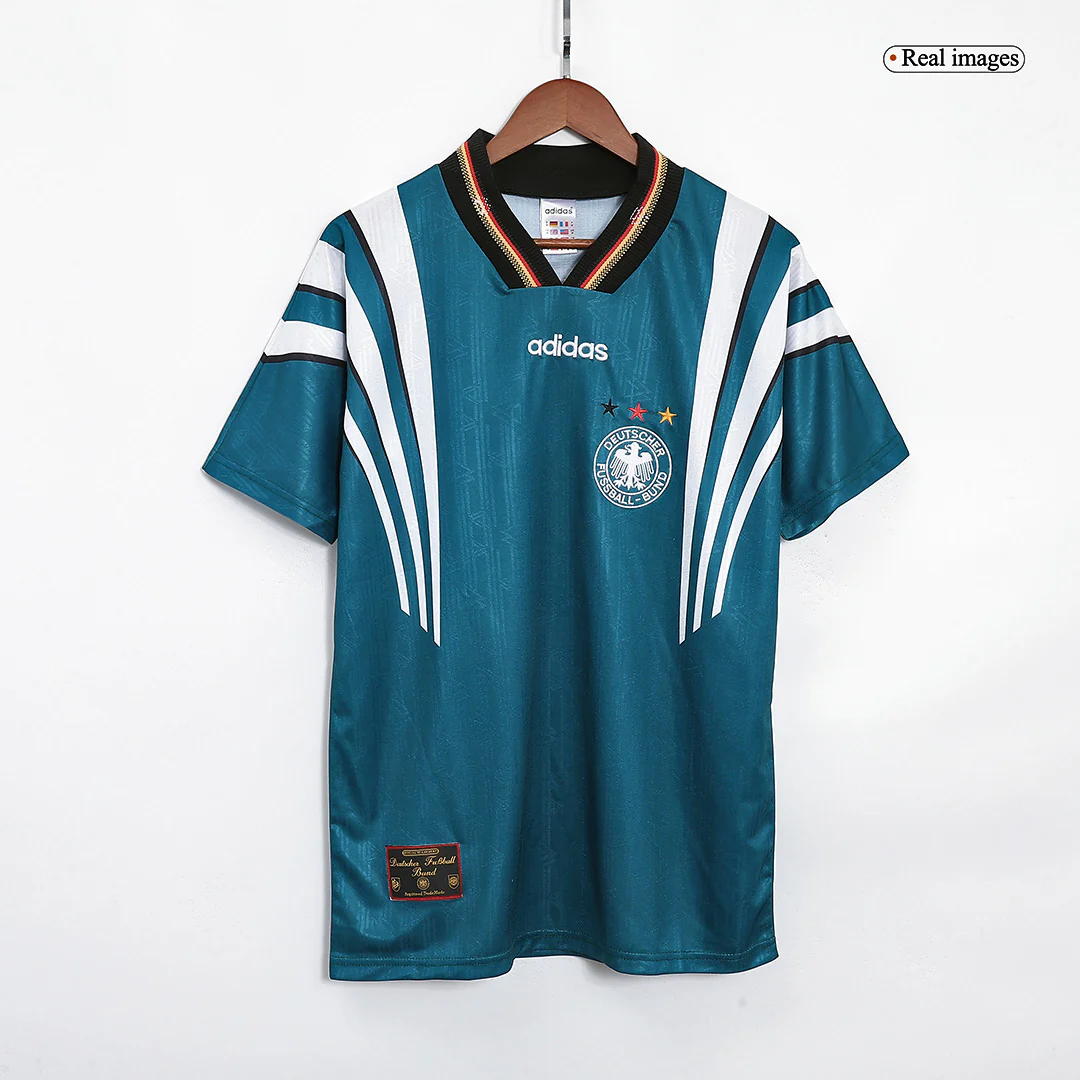 Retro Germany Away Football Jersey Euro Cup 1996