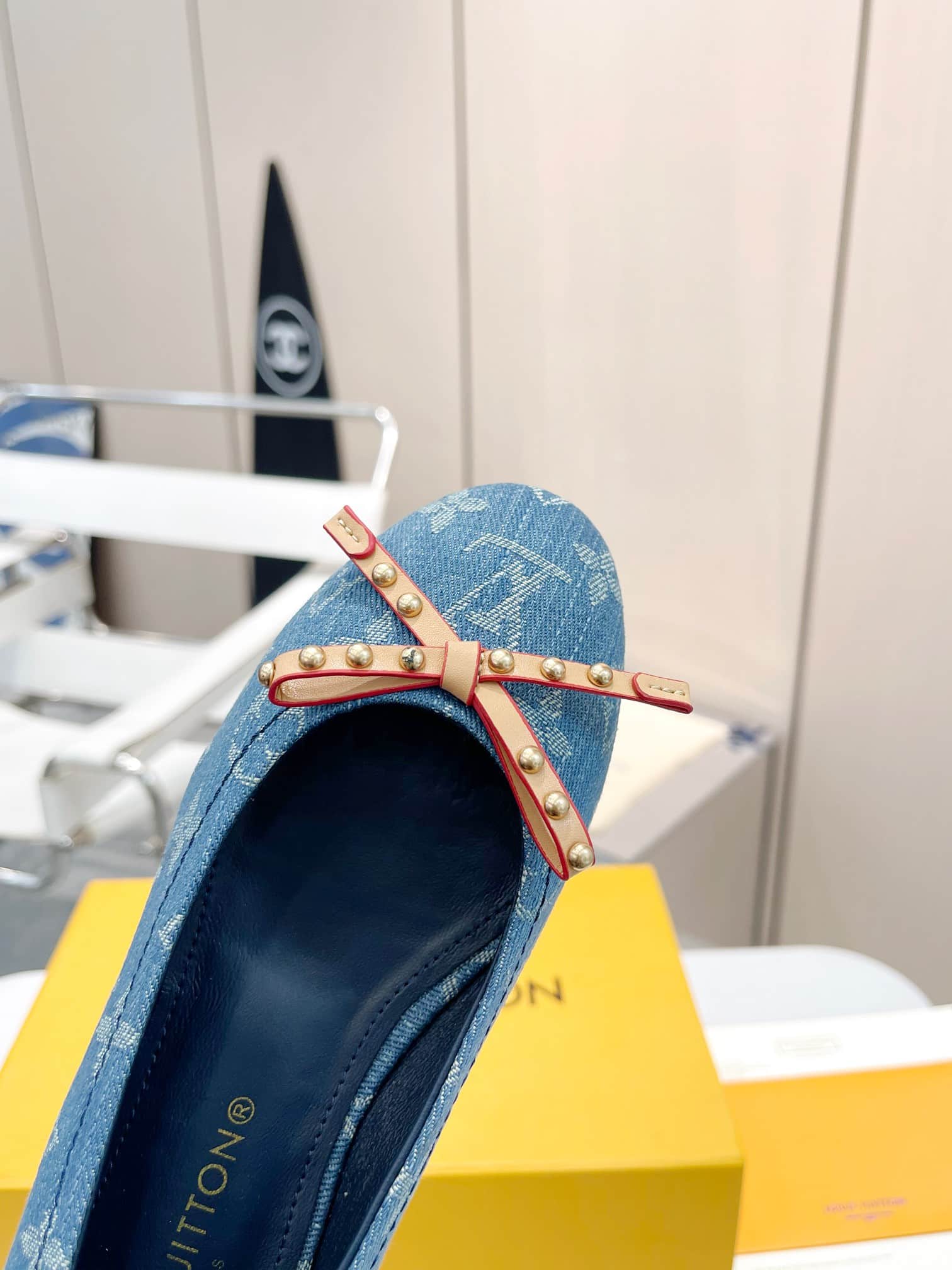 Louis Vuitton Nina Doll Shoes Denim Blue 1Ack91
