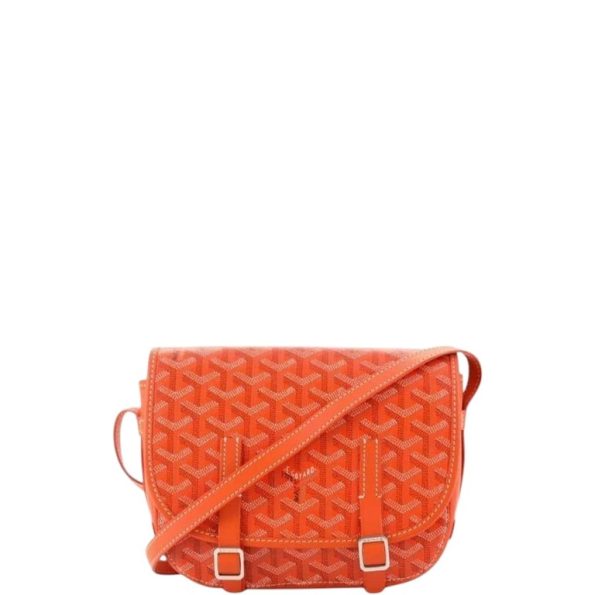 GOYARD GOYARDINE BELVEDERE PM MESSENGER BAG ORANGE 21CM
