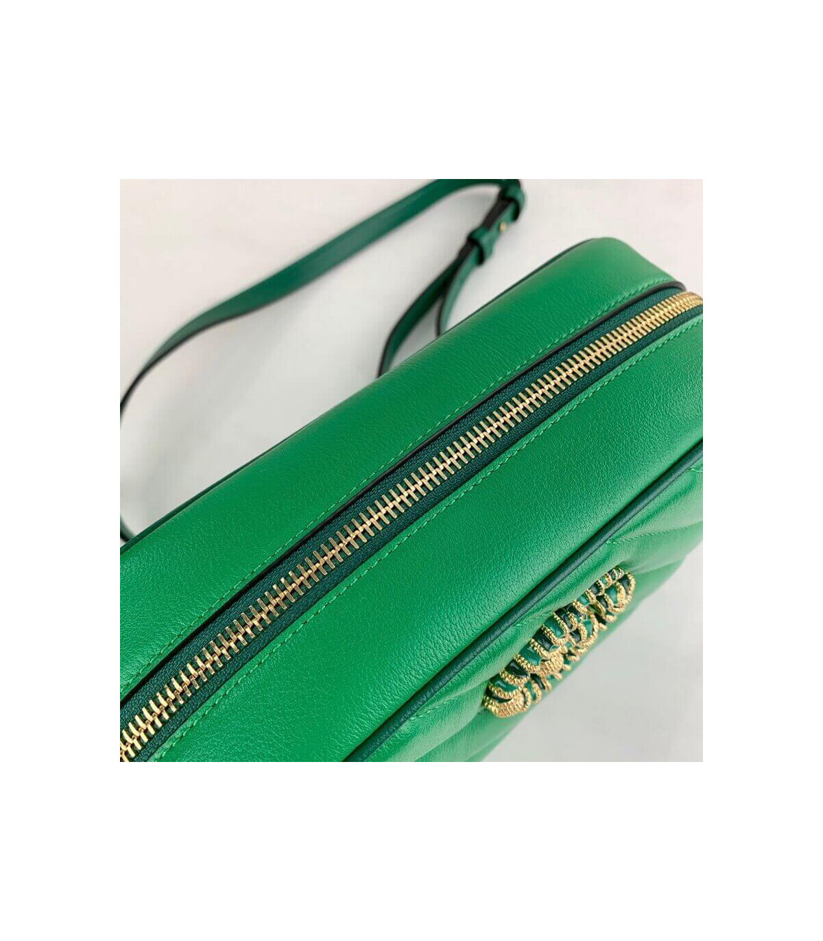 Gucci GG Marmont Small Shoulder Bag Green and Emerald Leather