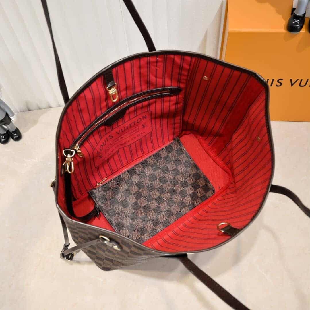 Louis Vuitton Neverfull MM Damier Ebene Cerise Red 31Cm N40599