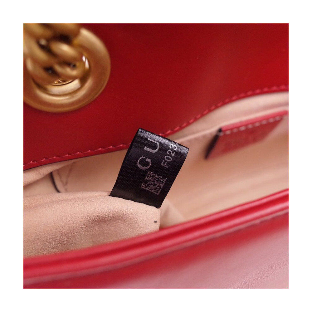Gucci GG Marmont Matelasse Chevron Leather Mini Bag Red