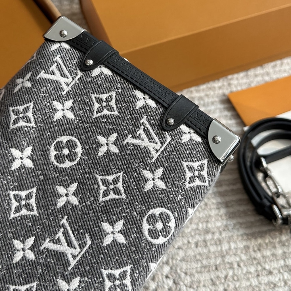 Louis Vuitton MM Side Trunk Bag Denim Gray 23Cm M21460