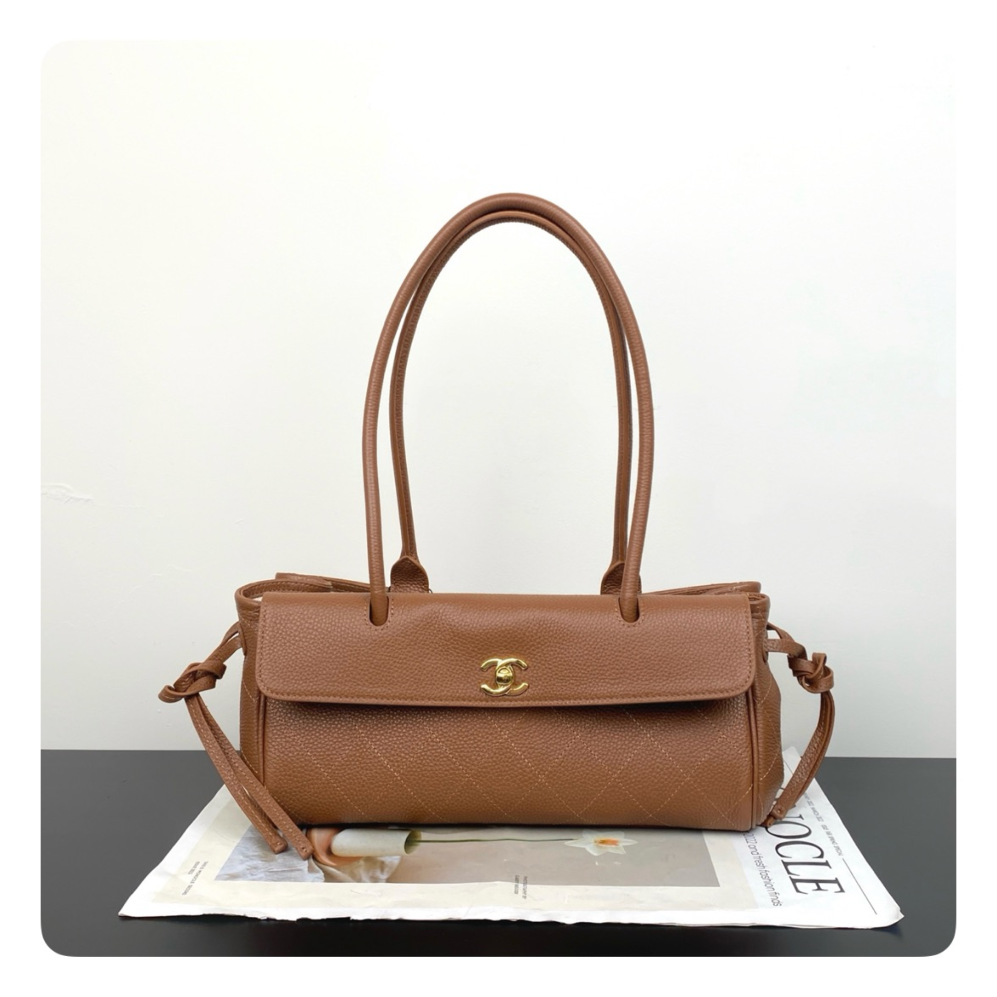 Chanel Urban Essential Tote Light Brown Caviar Gold Hardware 30cm/11.8in