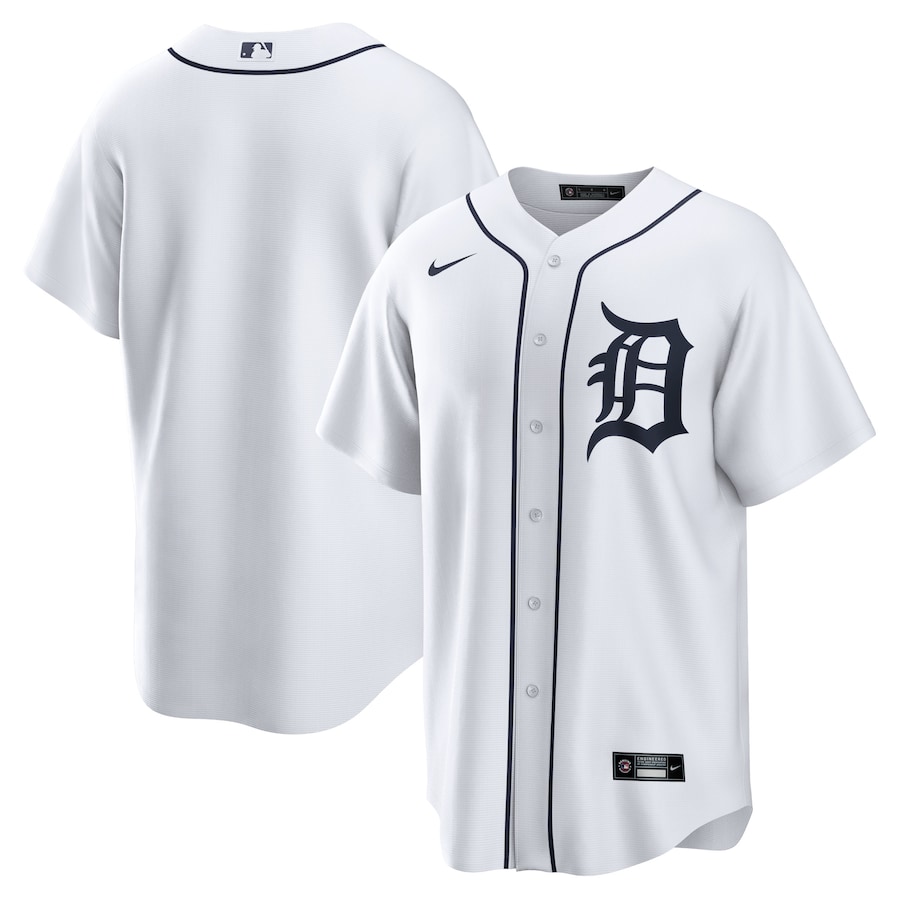 Detroit Tigers Home Blank Jersey White