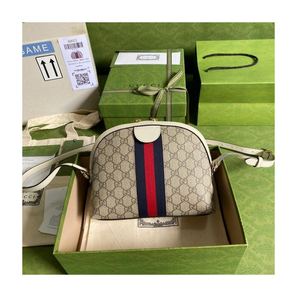 Gucci Ophidia GG Small Shoulder Bag in White