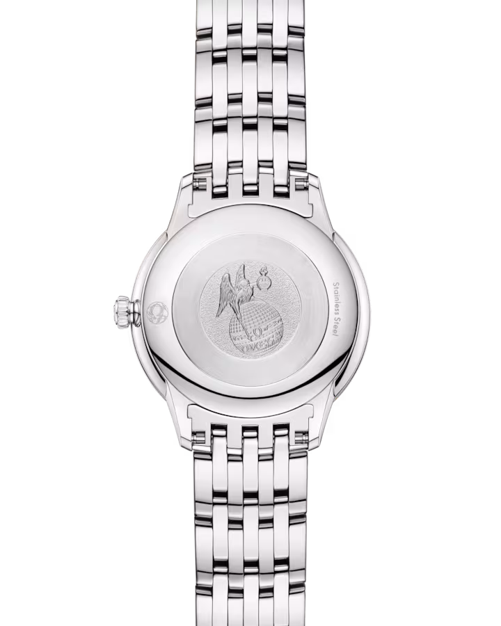 Omega De Ville Prestige 27.5 mm Linen Dial Stainless Steel Bracelet 434.10.28.60.09.001