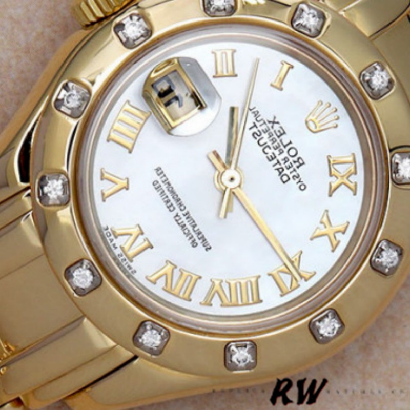 【Super Clone】Rolex Pearlmaster 80318 White MOP Dial 29MM Lady Replica Watch