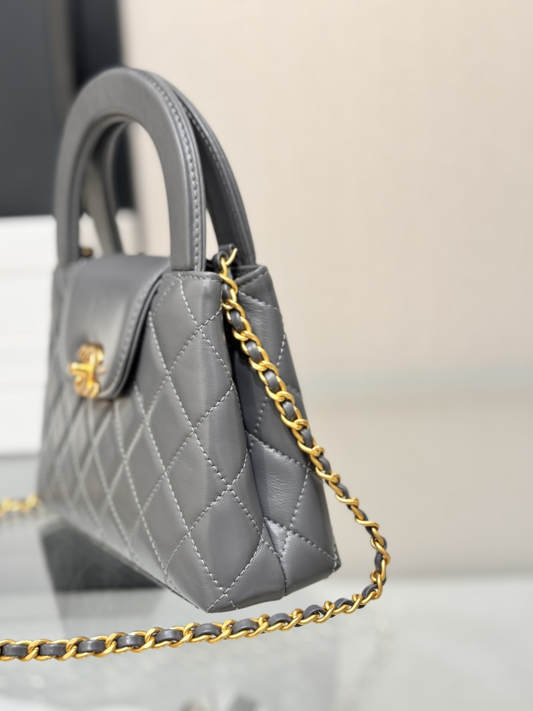 Mini Kelly Bag with Handle（Medium Grey）