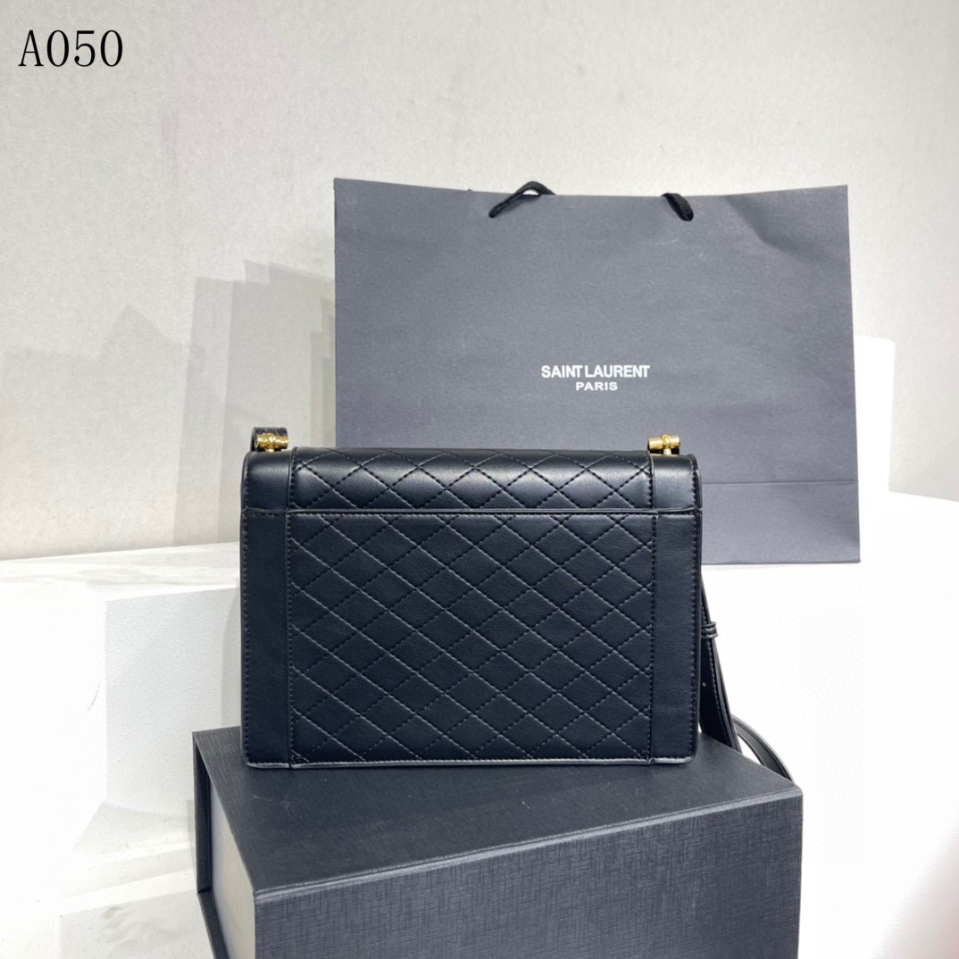 Saint Laurent Gaby Satchel In Quilted Black Gold 26Cm