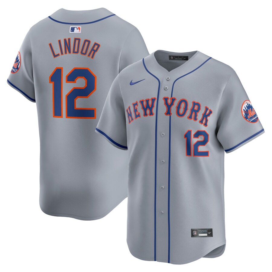 Francisco Lindor New York Mets Away Limited Player Jersey Gray