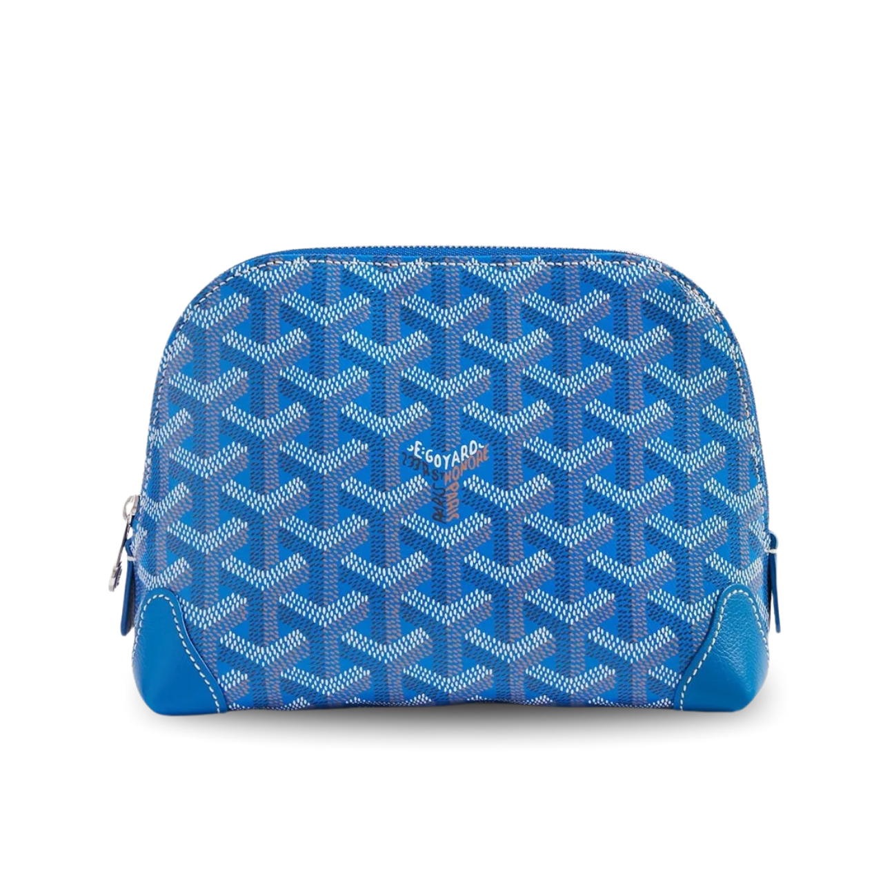Goyard Vendôme Cosmetic Pouch 17cm Sapphire Blue Goyardine Canvas And Calfskin Trim