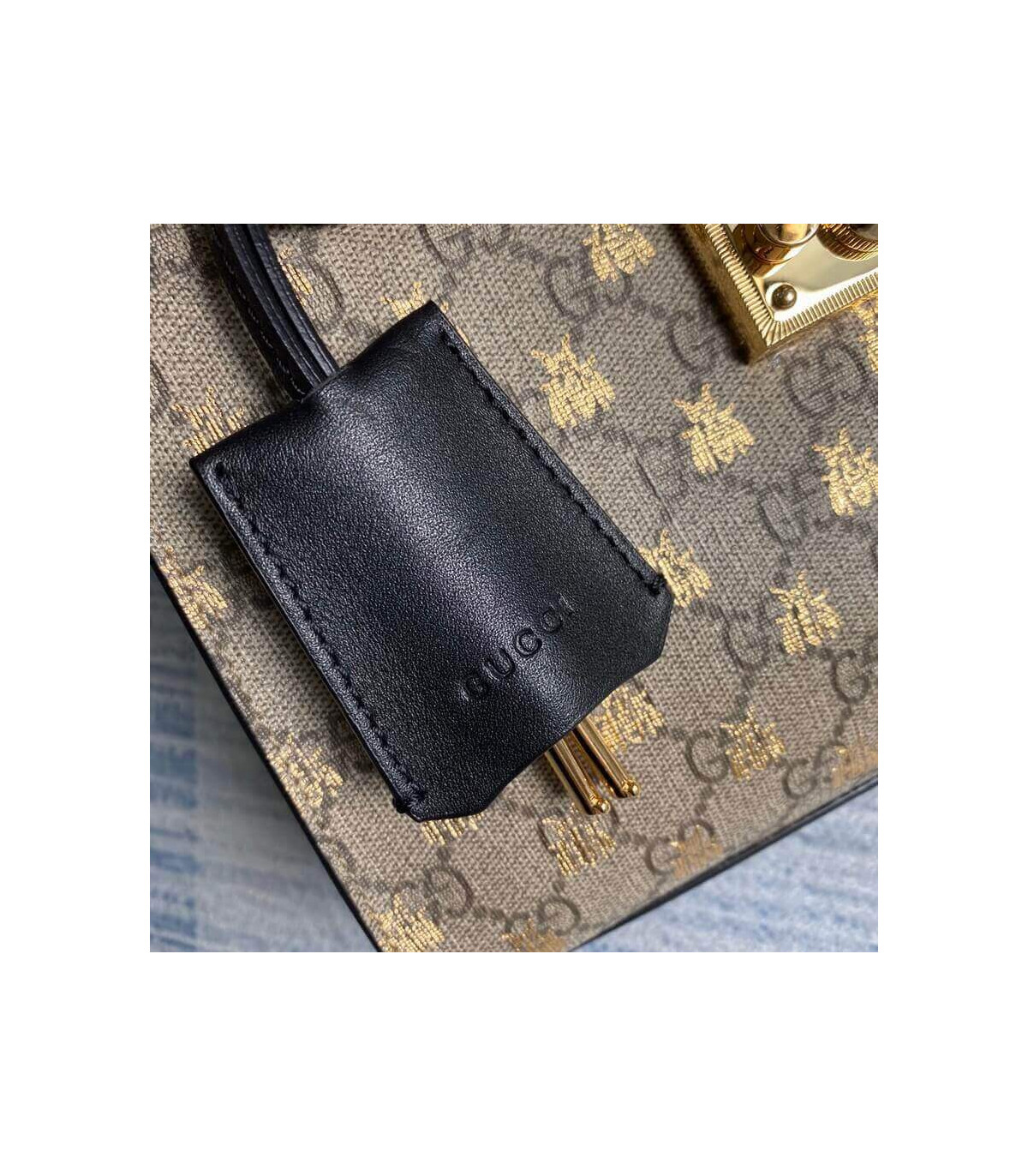 Gucci Padlock Small GG Bees Shoulder Bag